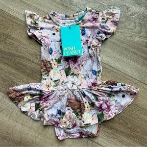Posh Peanut Pink Floral/Bunny/Duck Print Twirl Dress